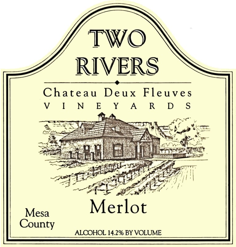 Two Rivers Winery and Chateau Mesa County Deux Fleuves Vineyards Merlot