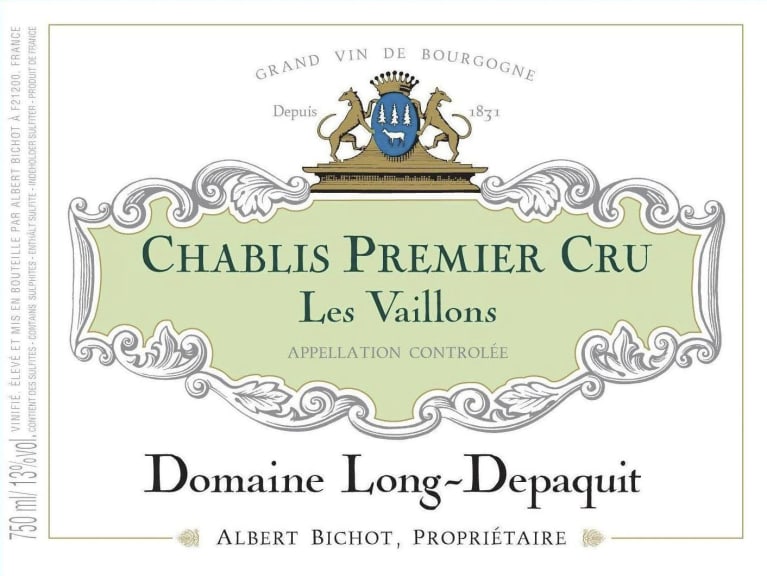 Albert Bichot Chablis Domaine Long-Depaquit Les Vaillons Premier Cru 2019 Front Label
