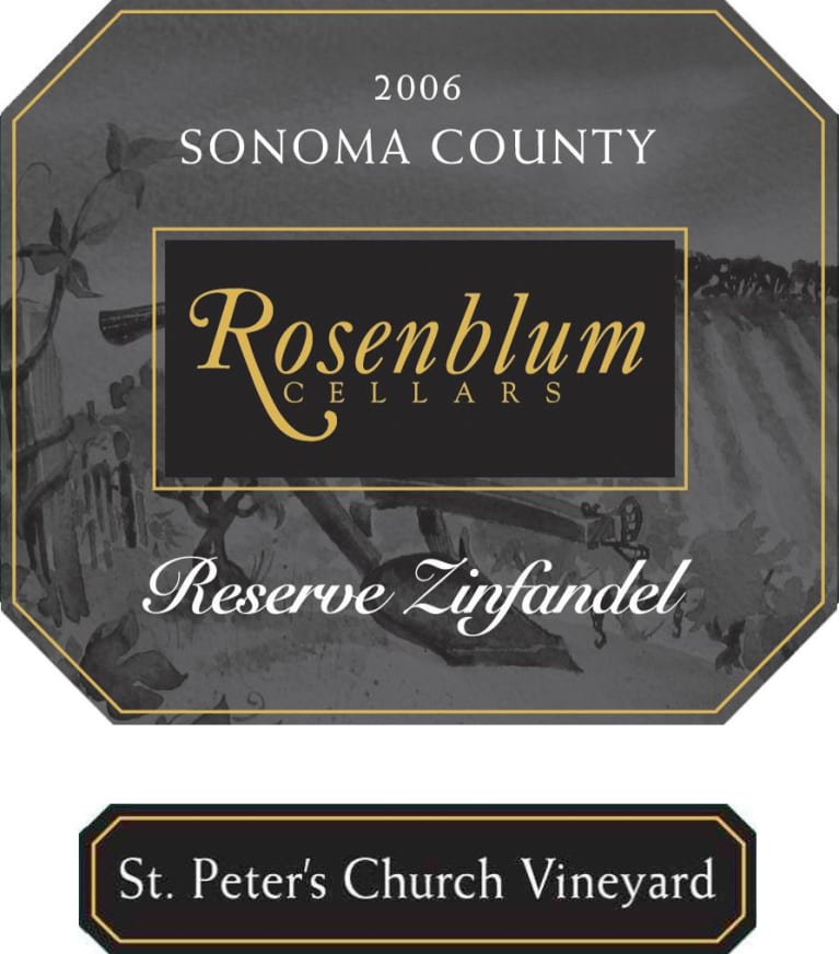 Rosenblum Cellars St Peter's Church Vineyard Reserve Zinfandel 2006
