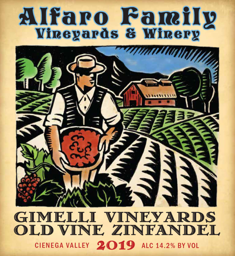 Alfaro Family Gimelli Vineyards Old Vine Zinfandel 2019 Front Label