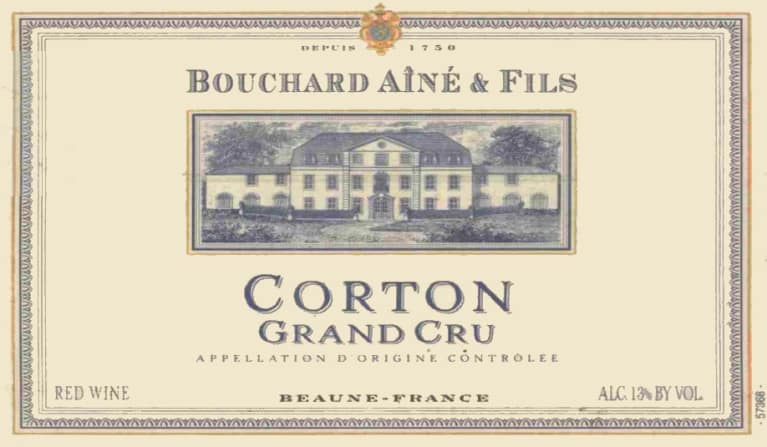 Flat front label of wine