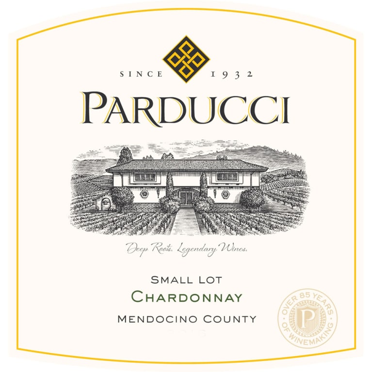 Flat front label of wine