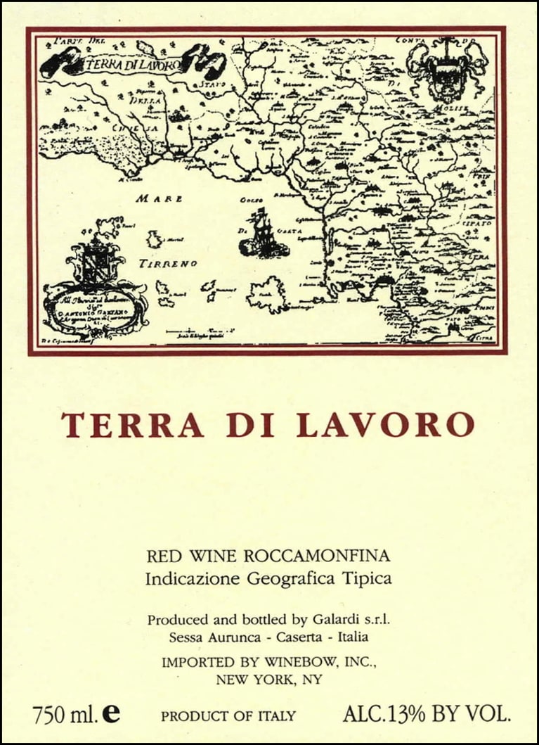 Galardi Roccamonfina Terra di Lavoro 2016 Front Label