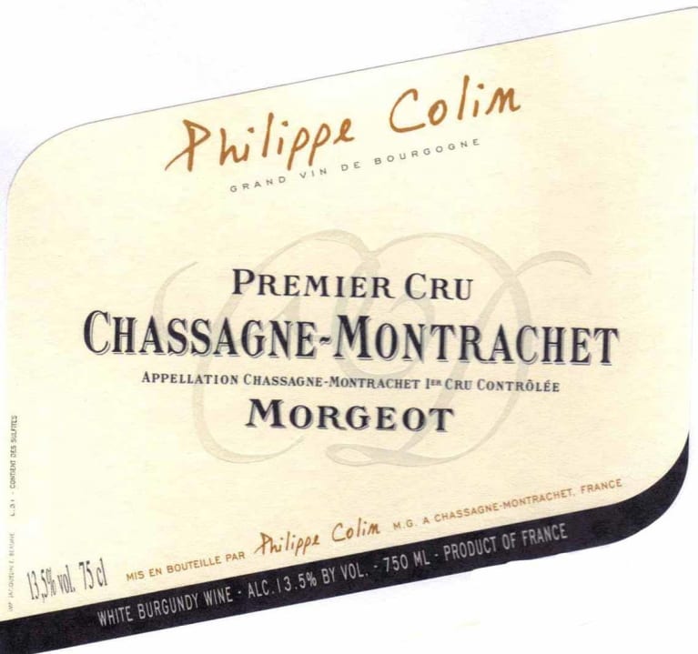 Philippe Colin Chassagne-Montrachet Morgeot Premier Cru 2016 Front Label
