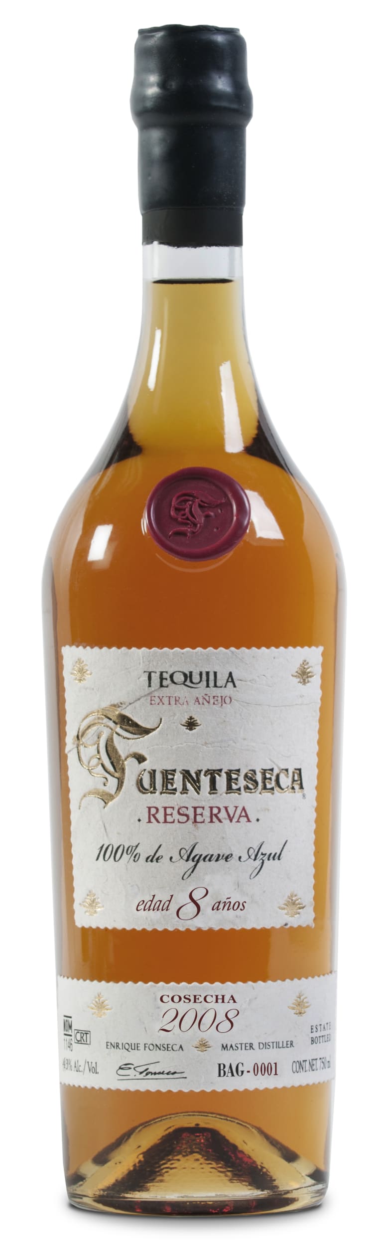 Tequila Fuenteseca 8 Year Reserva Anejo Tequila 2008