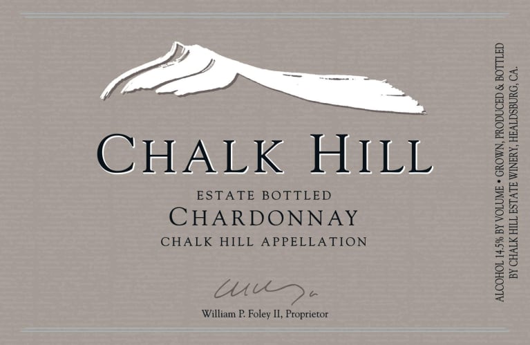 Flat front label of wine