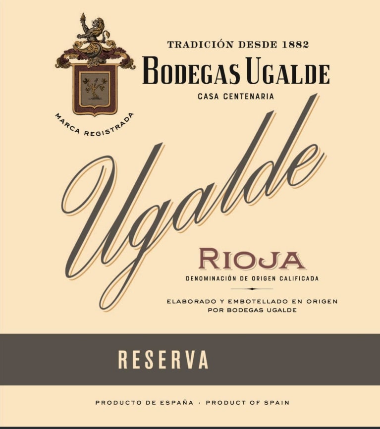 Bodegas Ugalde Reserva 2016 Front Label
