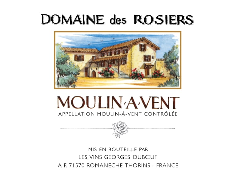 Flat front label of wine