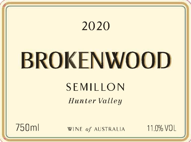 Brokenwood Hunter Valley Semillon 2020 Front Label