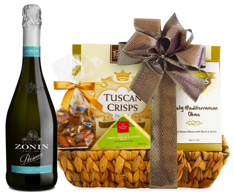 90 Point Prosecco & Cheese Gift Basket