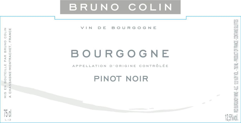 Bruno Colin Bourgogne Pinot Noir 2018 Front Label