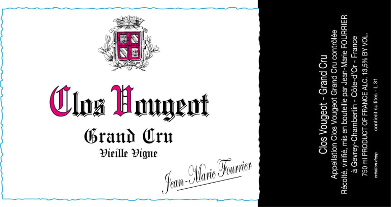 Domaine Fourrier Clos Vougeot Grand Cru Vieilles Vignes 2011 Front Label