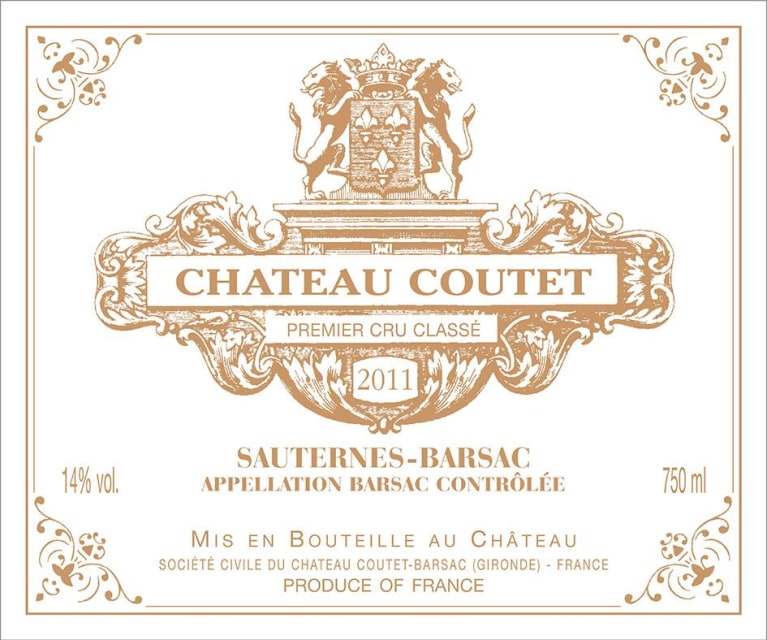 Chateau Coutet (375ML half-bottle) 2011 Front Label