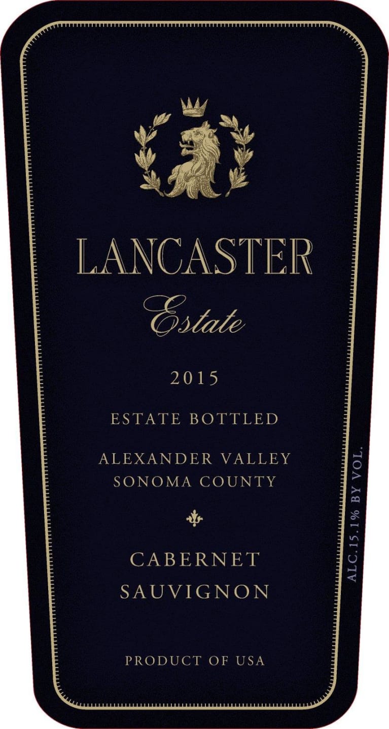 Flat front label of wine