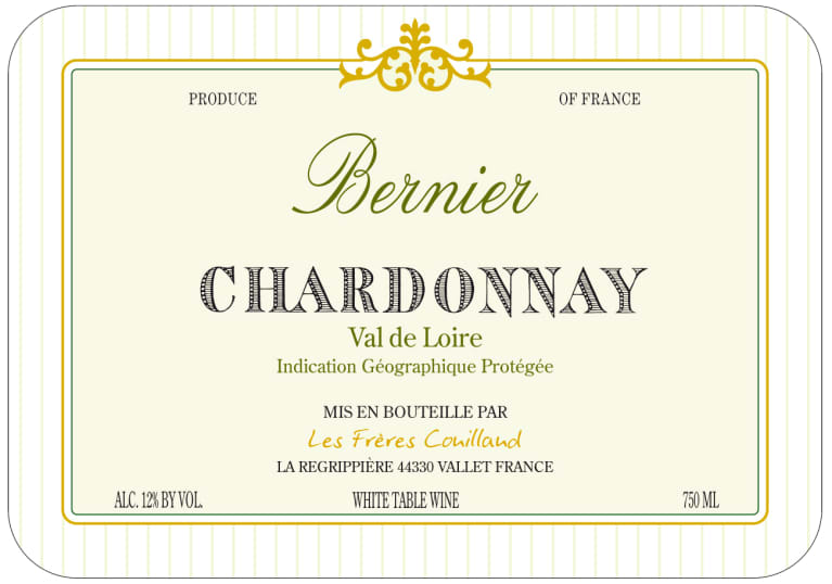 Flat front label of wine