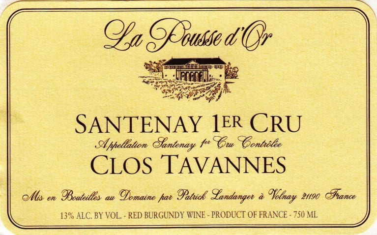 Domaine de la Pousse d'Or Santenay Clos Tavannes Premier Cru 2017 Front Label