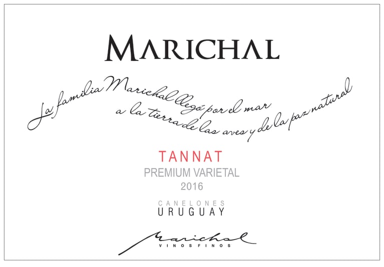 Flat front label of wine
