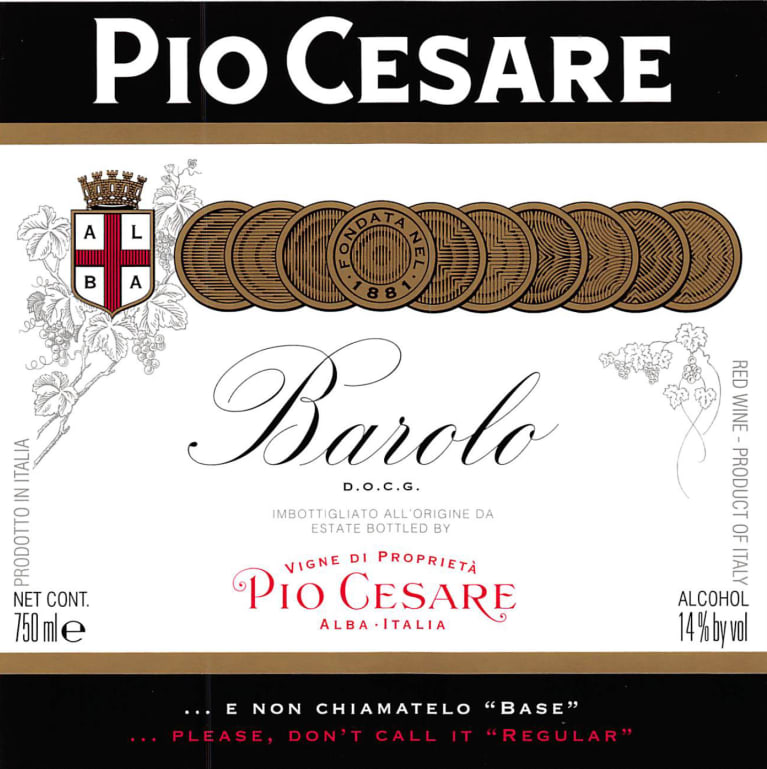 Pio Cesare Barolo 2014 Front Label
