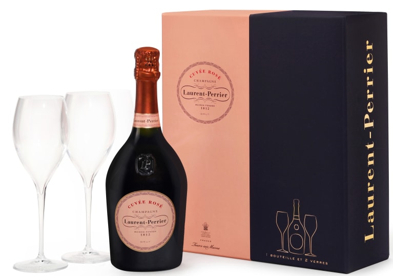LaurentPerrier Cuvee Rose Limited Edition Gift Box with Two Champagne