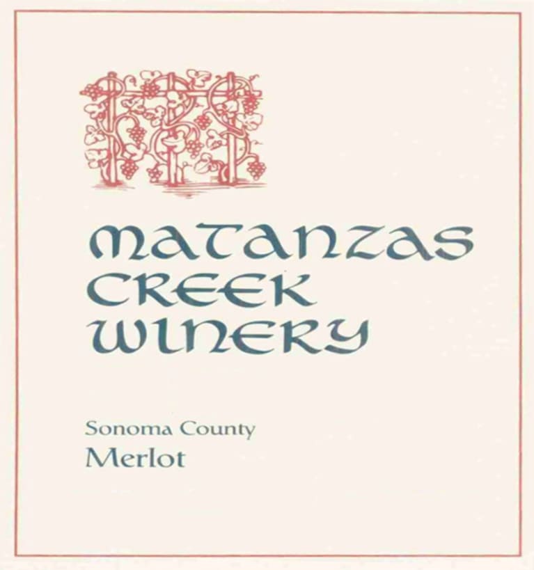 Matanzas Creek Sonoma County Merlot 1997 Front Label