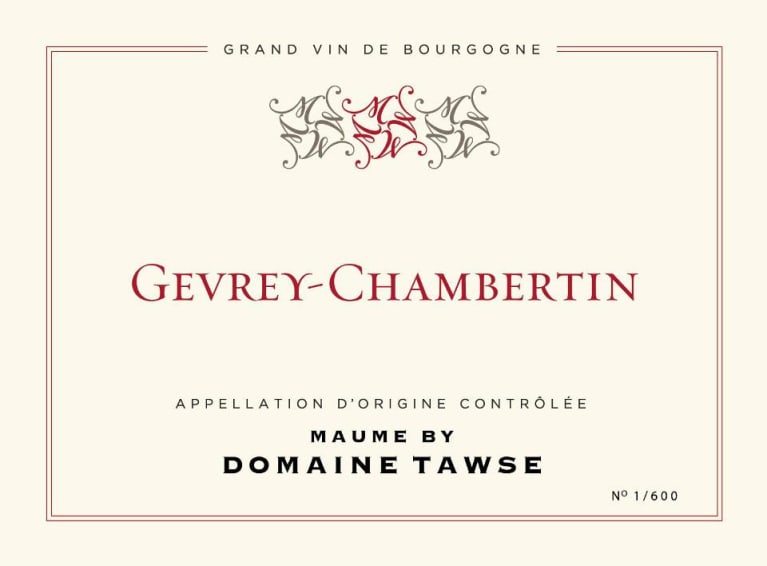Flat front label of wine
