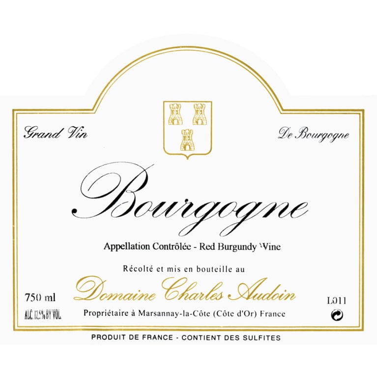 Domaine Charles Audoin Bourgogne Rouge 2018 Front Label
