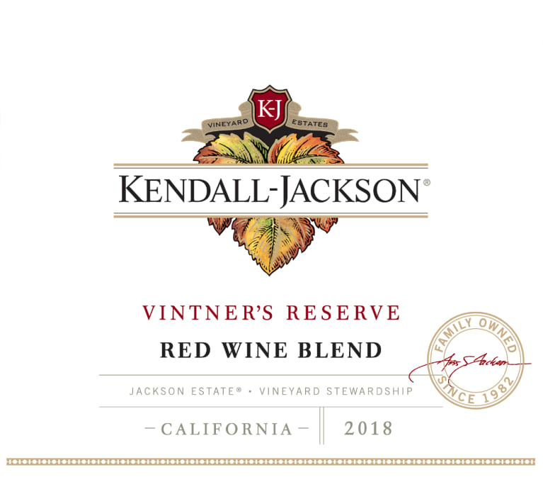 Kendall-Jackson Vintner's Reserve Red Wine Blend 2018 Front Label
