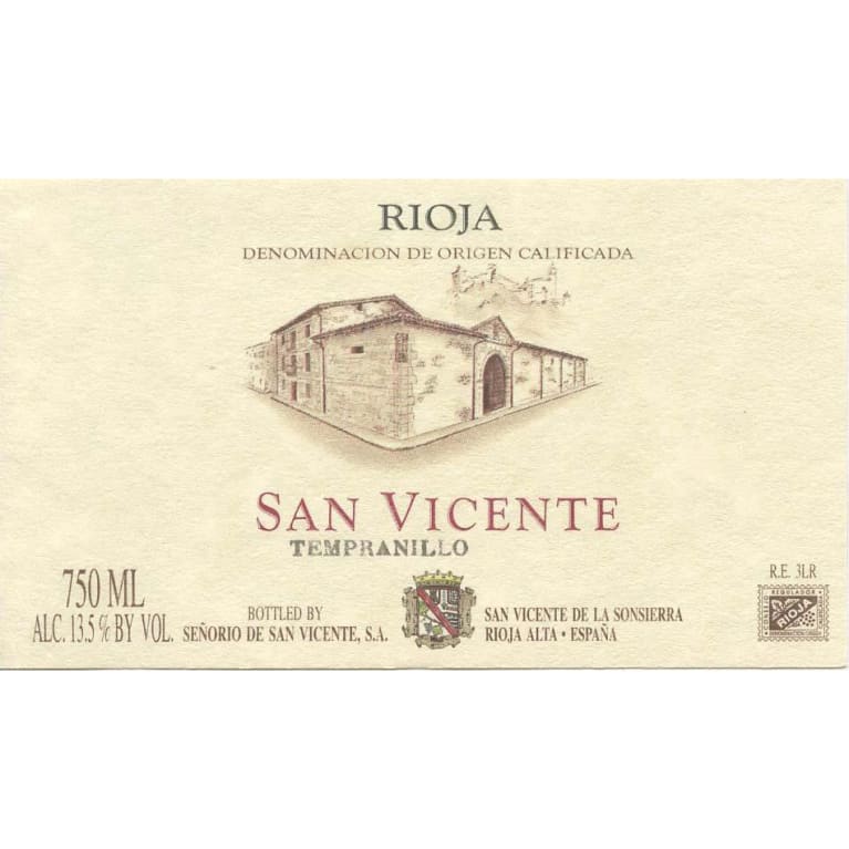 Senorio de San Vicente Rioja 2015 Front Label