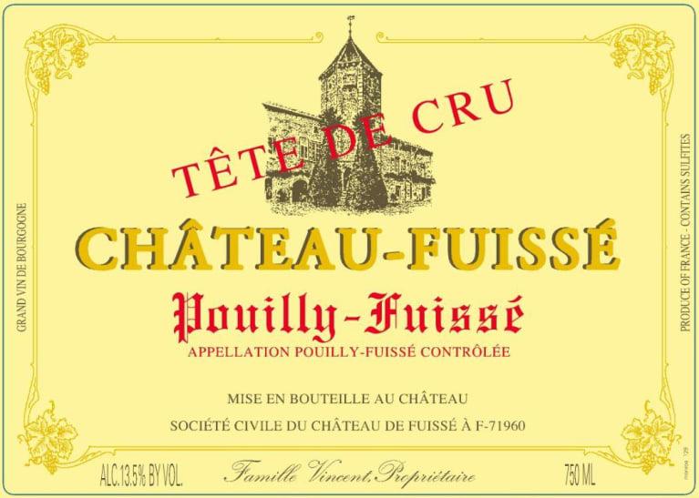 Chateau Fuisse Pouilly-Fuisse Tete de Cru 2016 Front Label