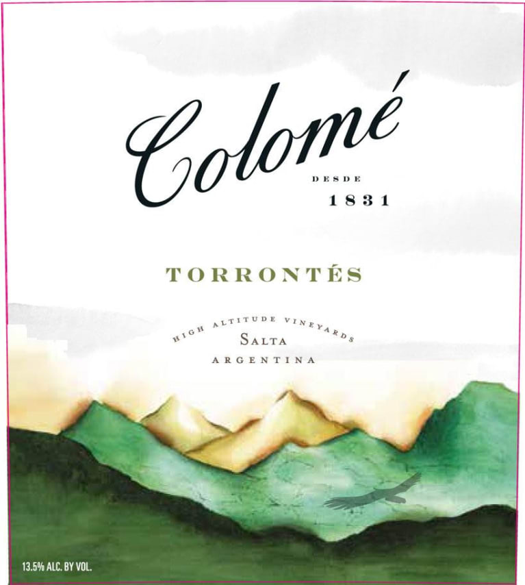 Bodega Colome Torrontes 2018 Front Label