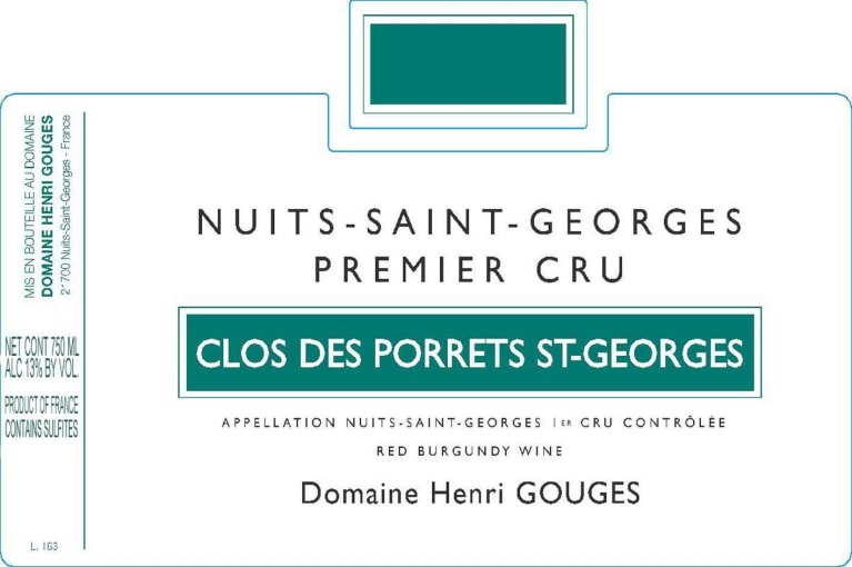 Domaine Henri Gouges Nuits-St-Georges Clos des Porrets St. Georges ...