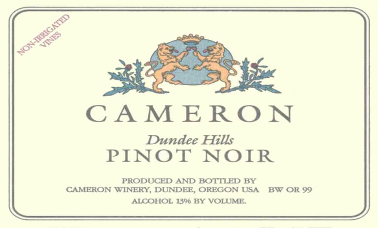 Cameron Winery Dundee Hills Pinot Noir 2018 Front Label