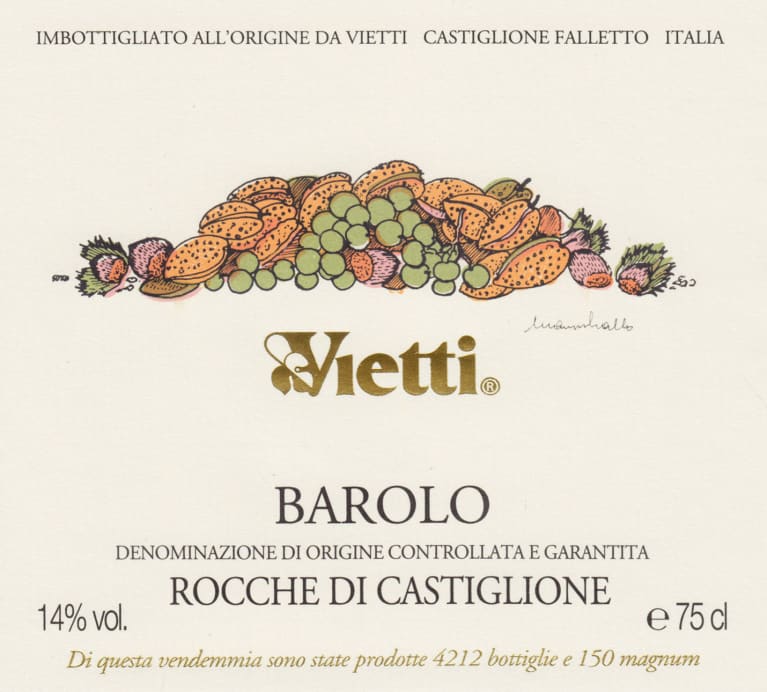 Flat front label of wine