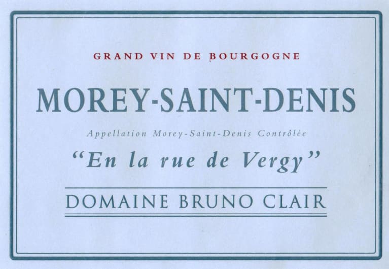 Bruno Clair MoreySaintDenis En la rue de Vergy Rouge 2020