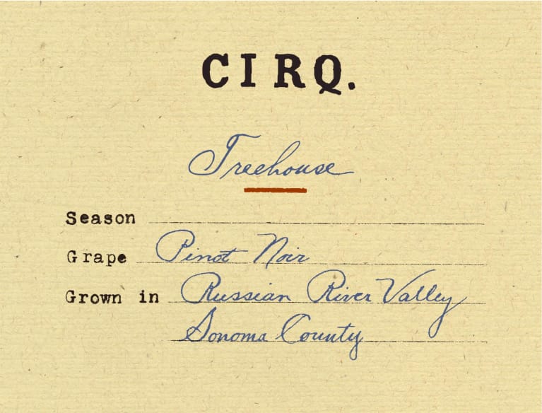 Flat front label of wine