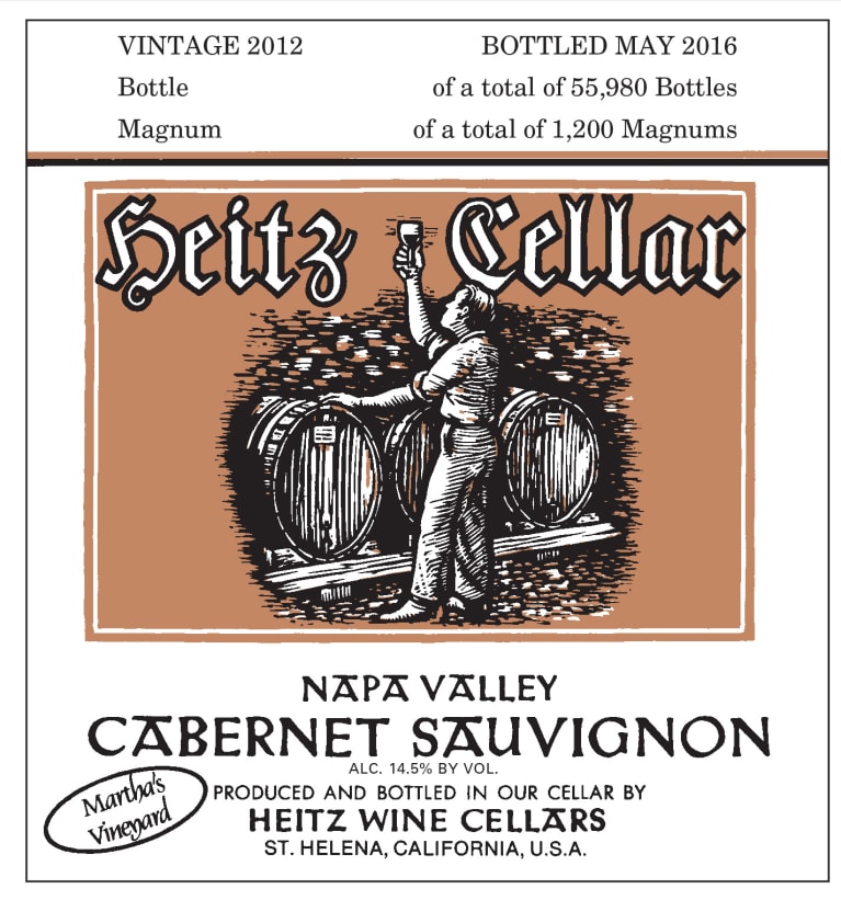 Heitz Cellar Martha's Vineyard Cabernet Sauvignon 2012 Front Label