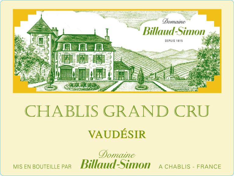 Billaud-Simon Chablis Vaudesir Grand Cru 2017 Front Label