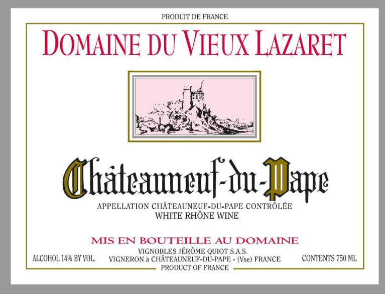 Domaine du Vieux Lazaret Chateauneuf-du-Pape Blanc 2019 Front Label