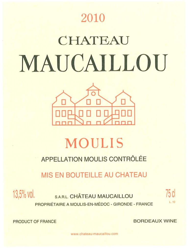 Chateau Maucaillou 2010 Front Label