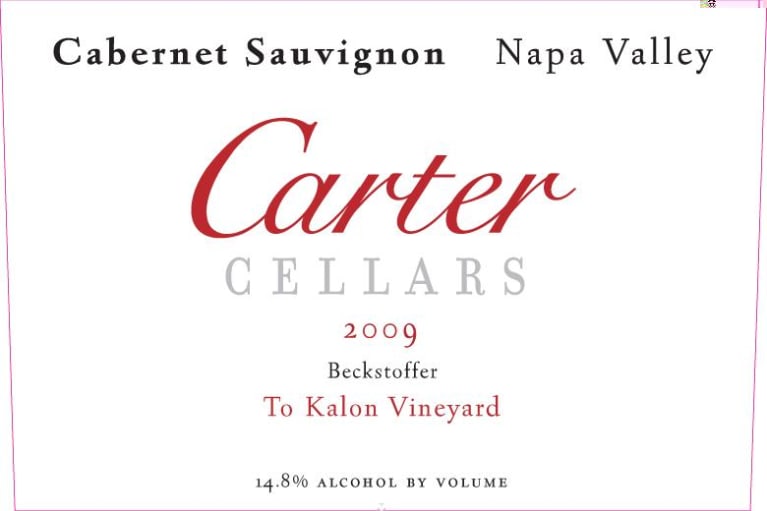 Carter Cellars Beckstoffer To Kalon Vineyard 2009 Front Label