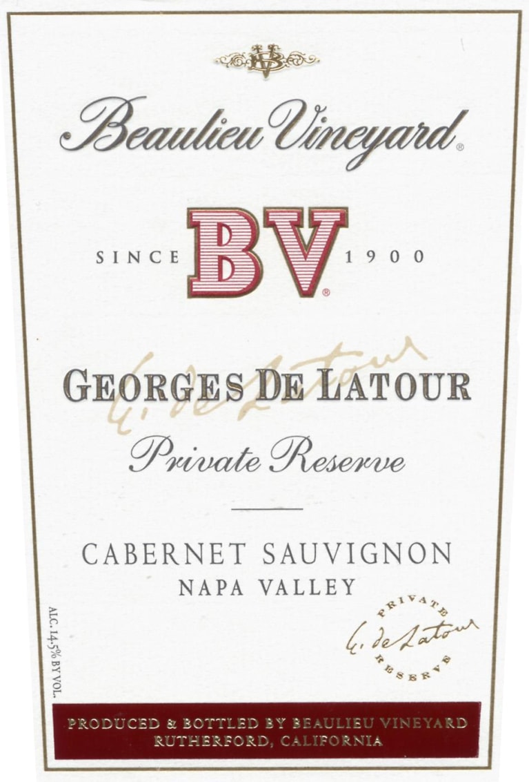 Beaulieu Vineyard Georges de Latour Private Reserve 1988 Front Label