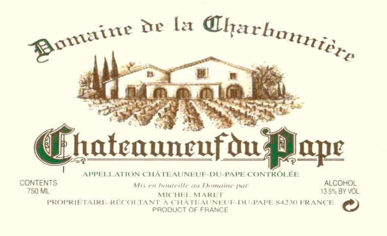 Domaine de la Charbonniere Chateauneuf-du-Pape Blanc 2003 Front Label