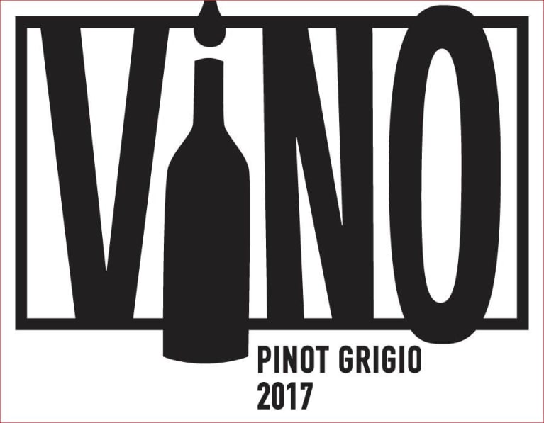 Flat front label of wine