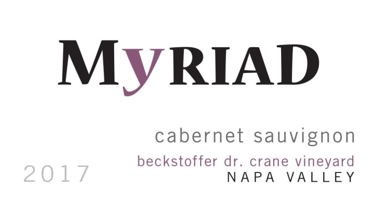 Myriad Cellars Beckstoffer Dr. Crane Cabernet Sauvigon 2017 Front Label