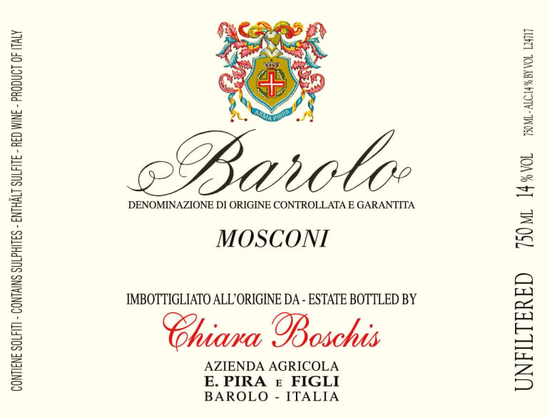 E. Pira e Figli Barolo Mosconi 2017 Front Label