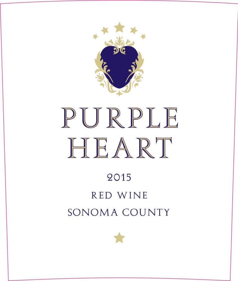 Purple Heart Red Wine 2015 Front Label