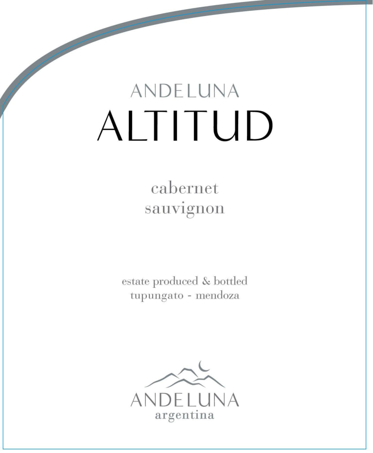 Andeluna Altitud Cabernet Sauvignon 2018 Front Label