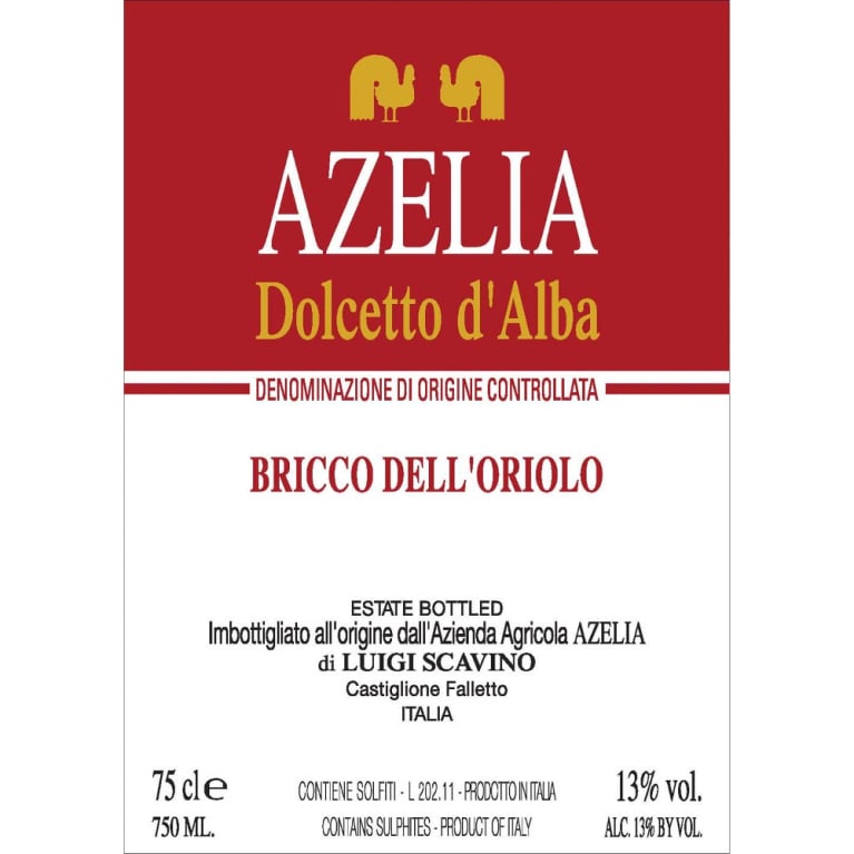 Azelia Bricco dell'Oriolo Dolcetto d'Alba 2017 Front Label