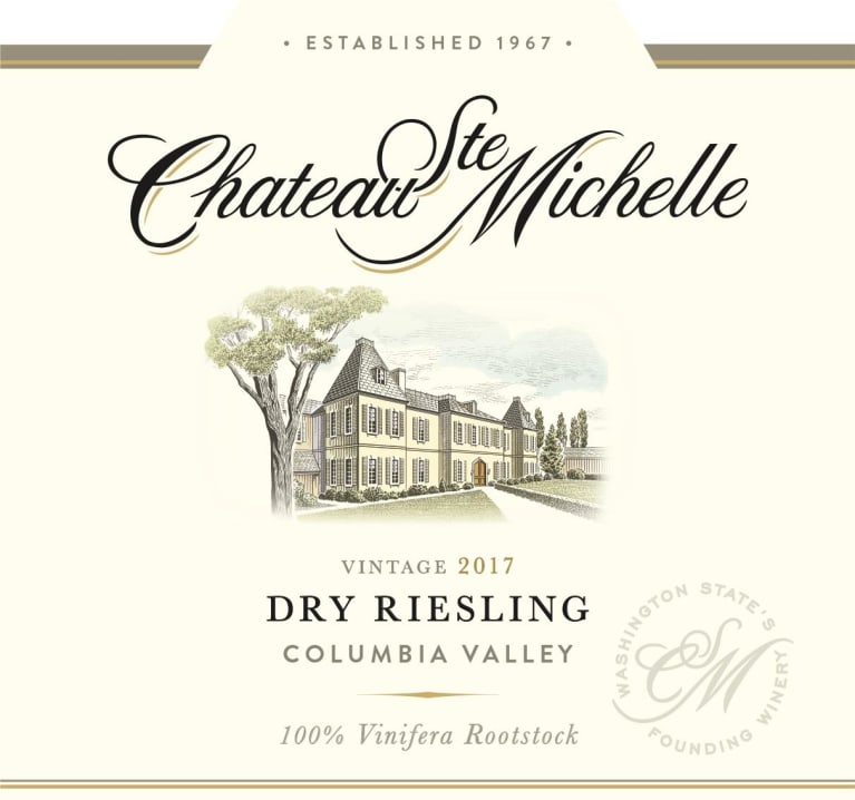 Flat front label of wine