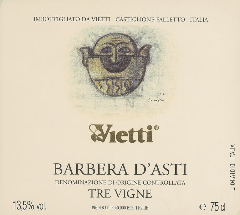 Vietti Barbera d'Asti Tre Vigne 2019 Front Label